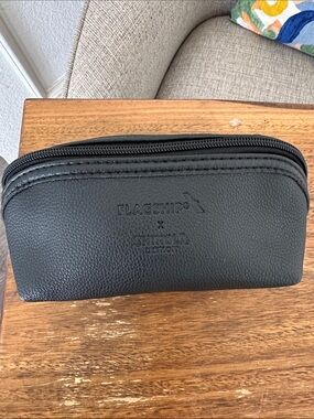 Shinola Black Pebbled Leather Toiletry Pouch
